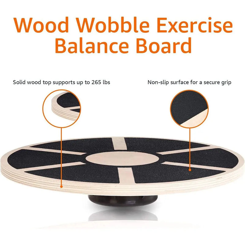 Wooden Wobble Balance Board Exercises Training Non-Slip