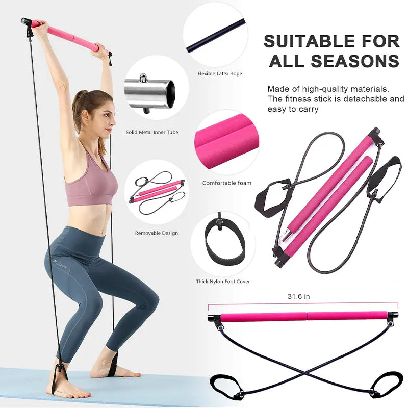 Multifunctional Fitness Bar with Resistance Bands | Fit Life Thrive