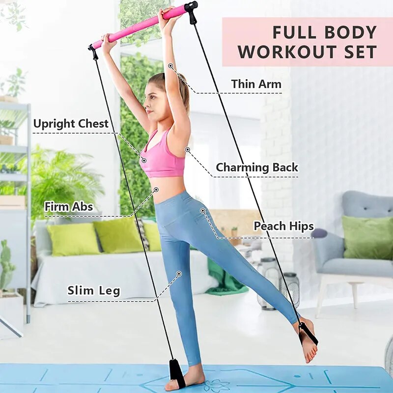 Multifunctional Fitness Bar with Resistance Bands | Fit Life Thrive