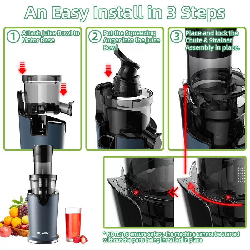 BioloMix Cold Press Juicer, Wide Chute & Quiet Motor | Fit Life Thrive