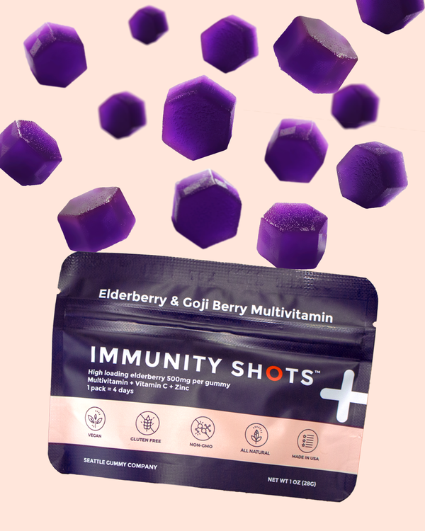 Elderberry gummies with goji berry multivitamin for immune defense.