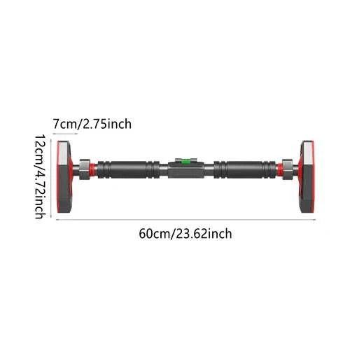 Non-slip telescopic chin up bar for fitness, 23.62 inches length, secure wall attachment, durable materials.